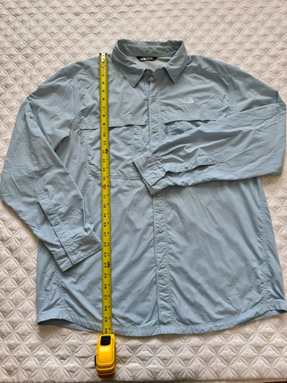 The North Face Light Blue Button-Down Long Sleeve Trail Fishing Shirt Size L - Picture 3 of 16